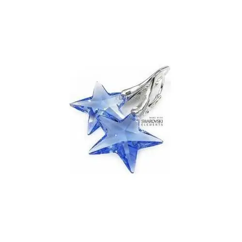 Super cena swarovski blue star kolczyki srebro Arande