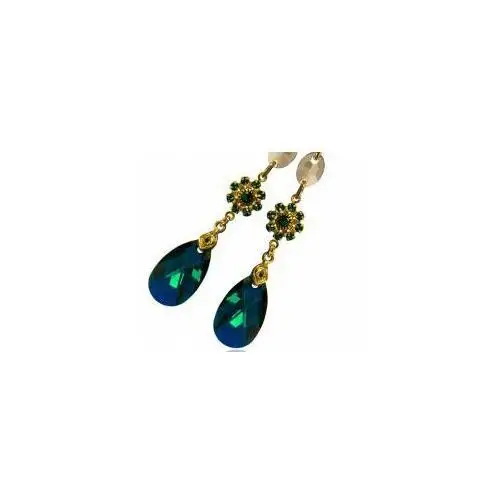Swarovski cudne kolczyki emerald bella gold Arande
