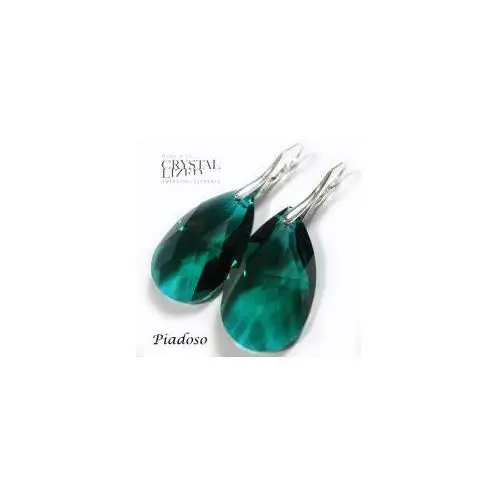 Swarovski duże kolczyki emerald srebro 28mm Arande