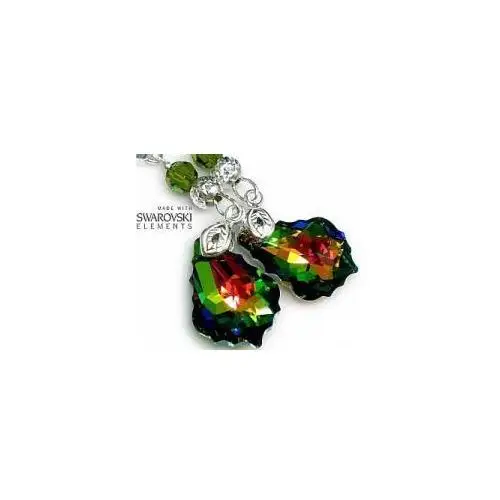 SWAROVSKI KOLCZYKI VITRAIL OLIVINE SREBRO,81