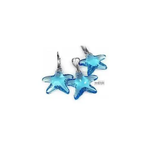 Swarovski kolczyki+wisiorek blue starfish Arande