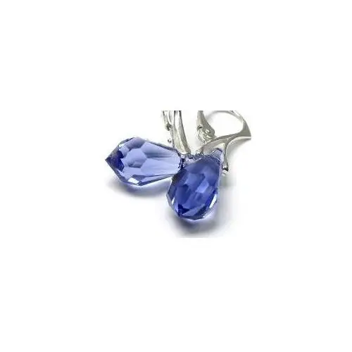 Swarovski kolczyki+wisiorek tanzanite certyfikat Arande