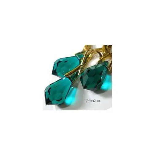 Swarovski komplet emerald złote srebro certyfikat Arande