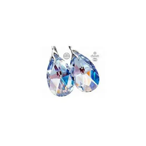 Swarovski ozdobne kolczyki blue aurora hologram srebro Arande