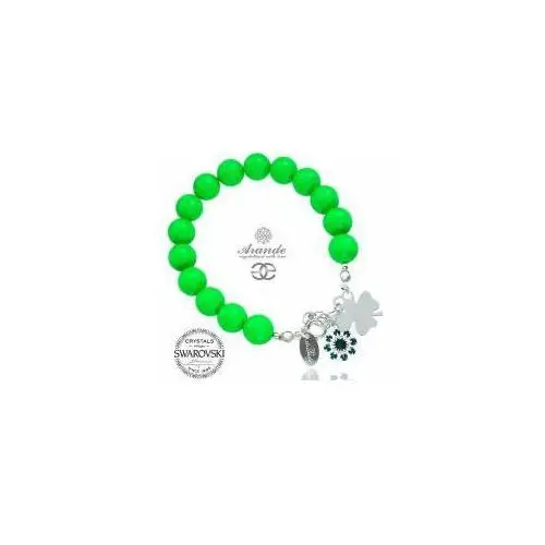 Swarovski perły piękna bransoletka zielona srebro certyfikat Arande