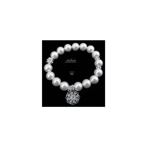 Swarovski piękna bransoletka white pearl flow Arande