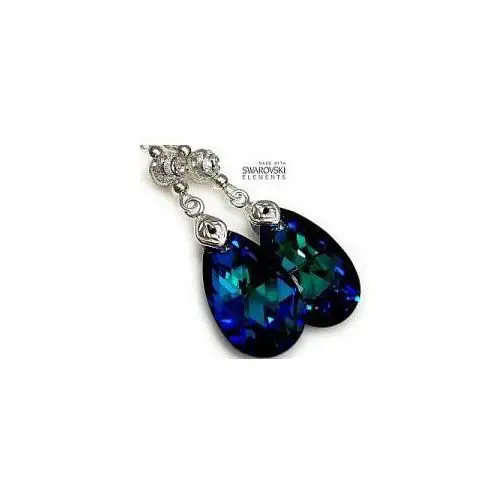 SWAROVSKI piękne kolczyki BLUE FANTASIA SREBRO