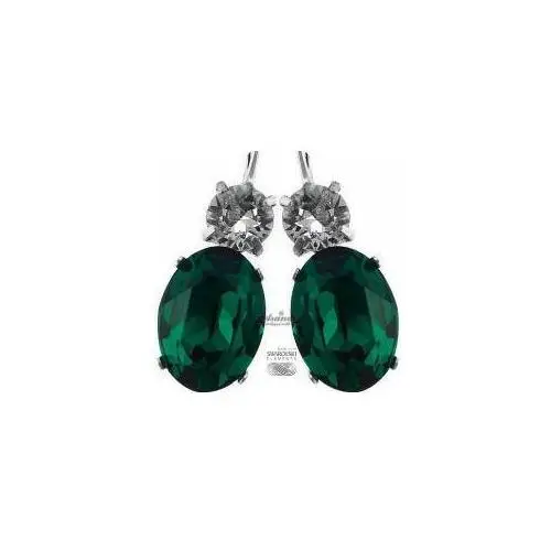 Swarovski piękne kolczyki emerald crystal srebro Arande