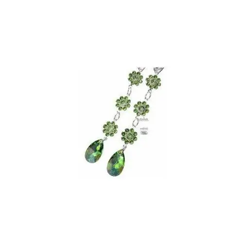 Swarovski piękne kolczyki green feel long srebro Arande