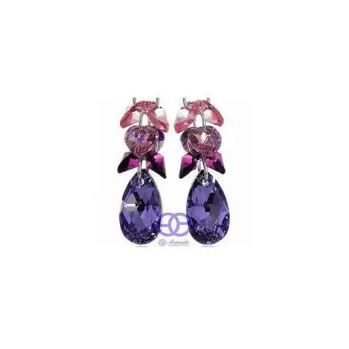 Arande Swarovski piękne kolczyki violet zodiac luty srebro