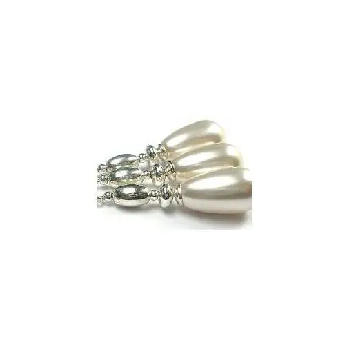 SWAROVSKI piękny komplet SREBRO perły białe #2