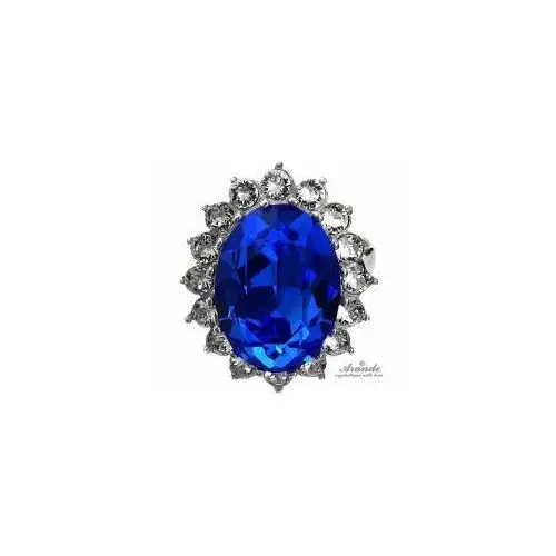 Swarovski piękny pierścionek royal blue srebro Arande
