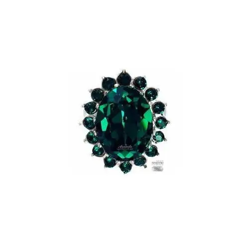Arande Swarovski piękny pierścionek royal emerald srebro