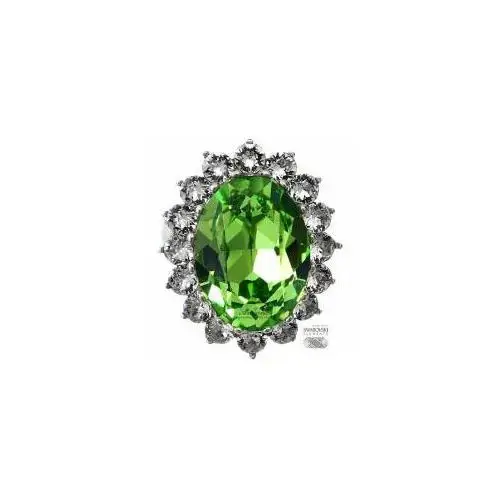 SWAROVSKI piękny pierścionek ROYAL GREEN SREBRO, kolor zielony