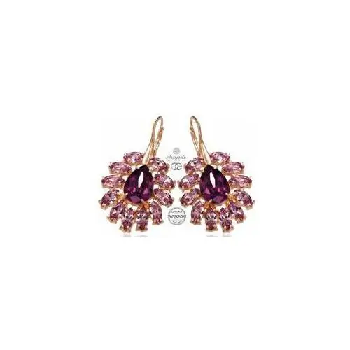 Swarovski przepiękne kolczyki amethyst azure rose gold Arande