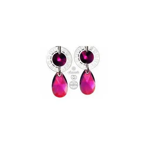 SWAROVSKI przepiękne kolczyki FUCHSIA NOVA SREBRO, 700721