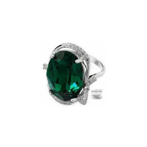 Arande Swarovski przepiękny pierścionek emerald srebro