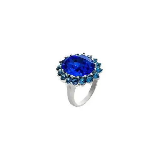 SWAROVSKI przepiękny pierścionek ROYAL BLUE SREBRO
