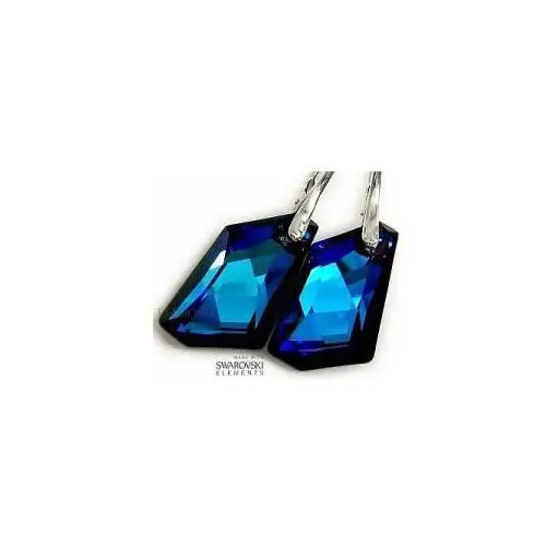 SWAROVSKI UNIKAT kolczyki BLUE ART 24MM,82