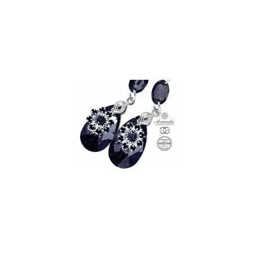 SWAROVSKI unikatowe kolczyki NIGHT LOTUS SREBRO, 700502