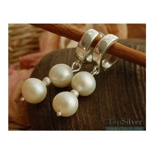ARONA - srebrne kolczyki z naturalnymi perłami, kolor biały