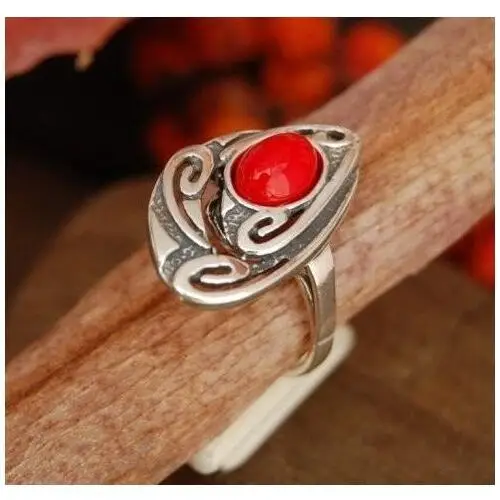ARRNO - srebrny pierścionek z koralem