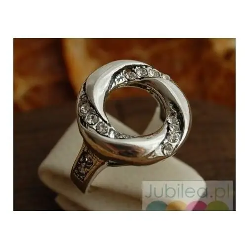 AUGUSTYNA - srebrny pierścień z cyrkoniami, kolor szary