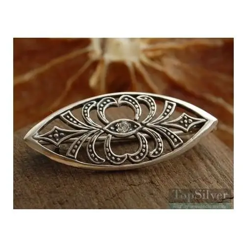 Azteca - srebrna broszka z kryształem swarovskiego