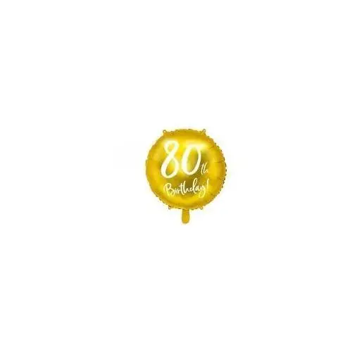 Balon foliowy 80th Birthday złoty 45cm
