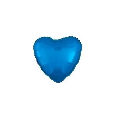 Balon foliowy metalik niebieski serce 43cm