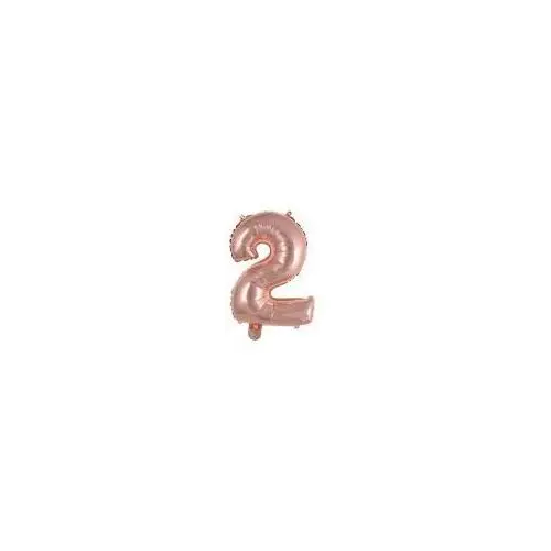 Balon foliowy mini cyfra 2 różowe złoto 37,5x40cm