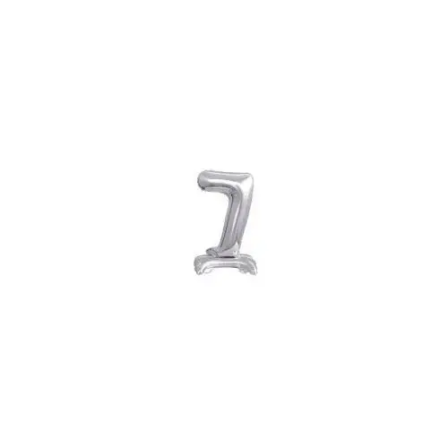 Balon foliowy mini cyfra 7 na stojaku srebrna