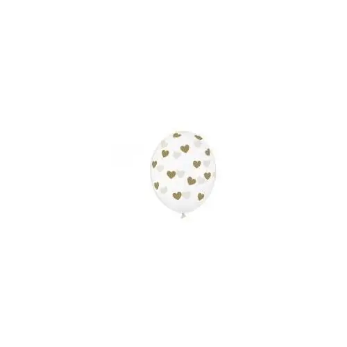 Balony Crystal Clear serduszka 30cm 6szt