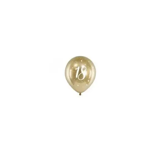 Balony gloss 18-stka 30 cm złote 6 szt