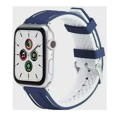 Pasek Beline Solid Silicone do Apple Watch Series 1/2/3/4/5/6/7/8/SE/SE2/Ultra 42-49 mm Granatowo-biały . Akcesoria do smartwatchy i zegarków sportowych, kolor niebieski