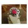BERNAT - srebrny pierścionek z rubinem, kolor czerwony Sklep