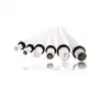 Biżuteria e-shop Akrylowy expander do ucha - biały, cyrkonie zalane w glazurze - szerokość: 4 mm, kolor cyrkoni: czarny- k Sklep