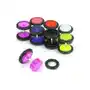 Biżuteria e-shop Akrylowy fake plug do ucha, kolorowe kółeczka - kolor kolczyka: czarny Sklep