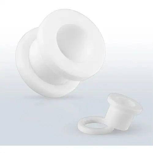 Akrylowy tunel do ucha - gładka powierzchnia, mocowanie śrubowe - szerokość: 14 mm Biżuteria e-shop