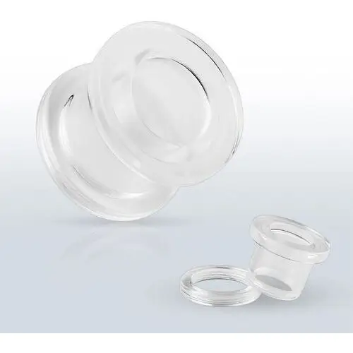 Biżuteria e-shop Akrylowy tunel do ucha - przezroczysta gładka powierzchnia, mocowanie śrubowe - szerokość: 6 mm