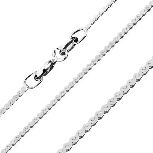 Biżuteria e-shop Błyszczący łańcuszek ze srebra 925 - linia ogniw w kształcie s, 1,2 mm