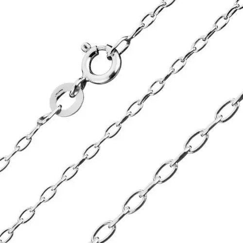 Biżuteria e-shop Błyszczący srebrny łańcuszek 925 - owale połączone ukośnie, 1,6 mm