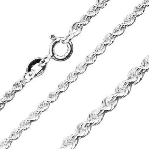 Błyszczący srebrny łańcuszek 925 - spiralnie połączone ogniwa, 3 mm Biżuteria e-shop