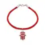Biżuteria e-shop Bransoleta ze stali 316l i czerwonej sznurki, ręka fatimy z emalią i cyrkonią Sklep
