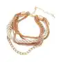 Biżuteria e-shop Bransoletka - skręcona perłowa spirala ze sznurków, łańcuszki złotego koloru Sklep