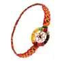 Bransoletka z kolorowych nici, czarny koralik w okrągłej zawieszce Biżuteria e-shop Sklep