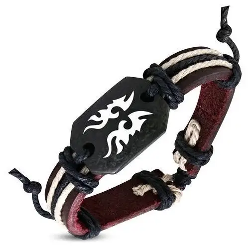 Brązowa skórzana bransoletka symbol tribal Biżuteria e-shop