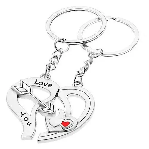 Breloczki dla zakochanych - dwie połówki serca, strzała, serduszka Biżuteria e-shop