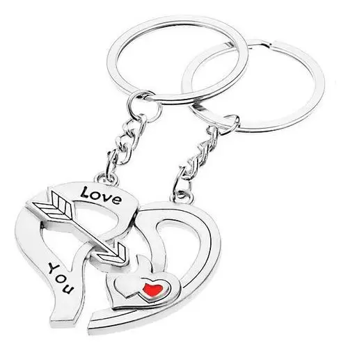 Breloczki dla zakochanych - dwie połówki serca, strzała, serduszka Biżuteria e-shop