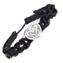 Czarna bransoletka i metalowa wstawka z węzłem celtyckim w kształcie serca Biżuteria e-shop Sklep